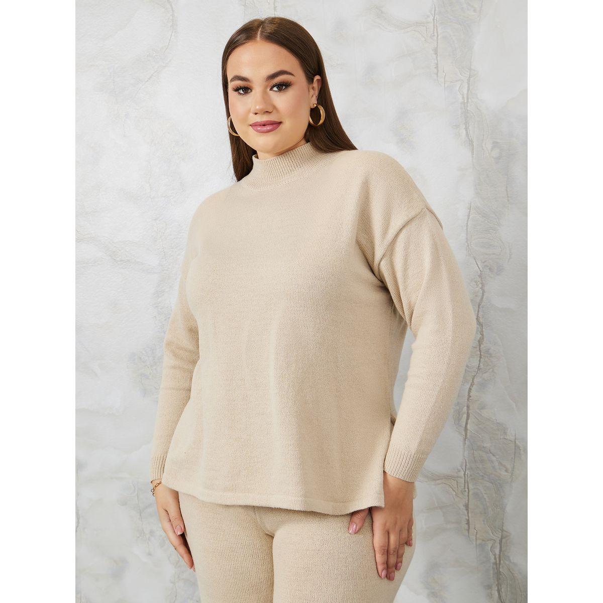 Styli Plus High Neck Knit Sweater & Pants Co-Ords-women-clothing-dresses-image-3