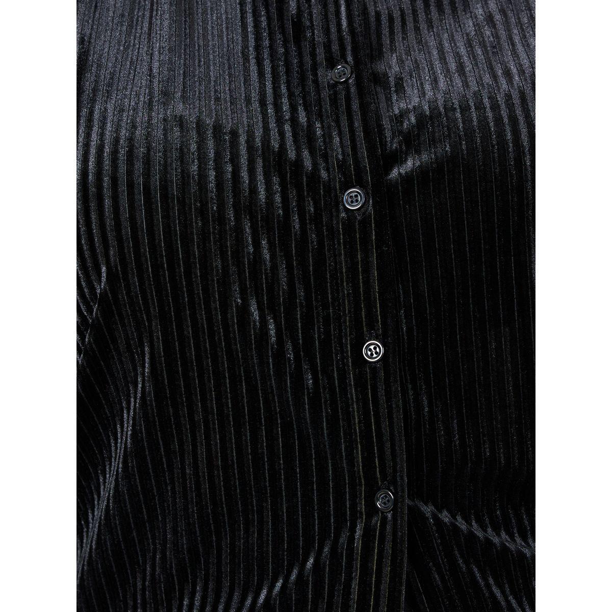 Styli Plus Velour Textured Shirt & Wide Leg Pants Co-Ords-women-clothing-dresses-image-5