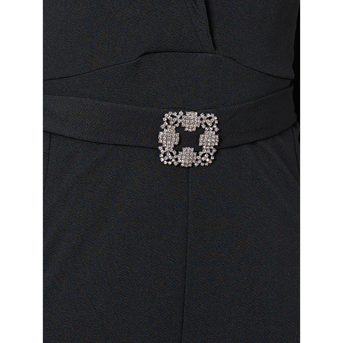 Styli Faux Feather Textured Knit Jumpsuit with Embellished Buckle-women-clothing-jumpsuits-image-3