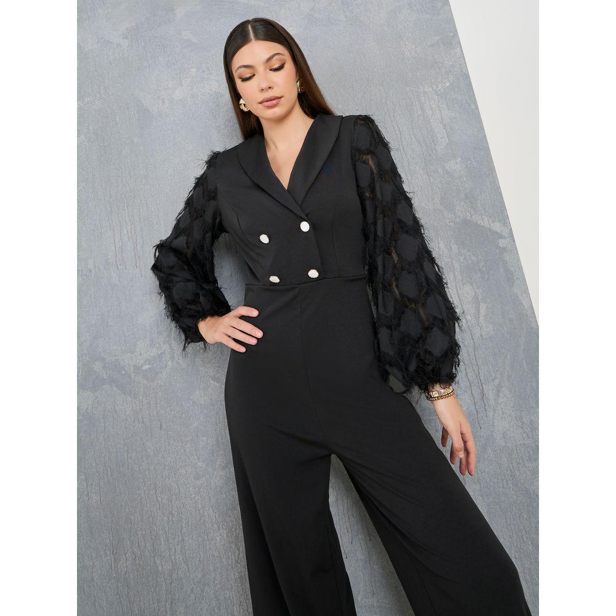 Styli Fringe Volume Sleeve Wide Leg Jumpsuit-women-clothing-jumpsuits-image-2