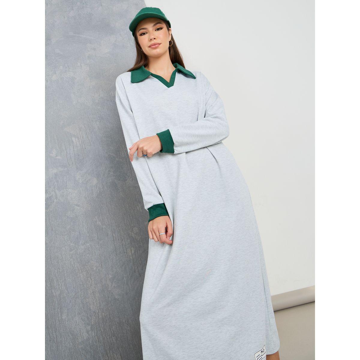 فستان ميدي بياقة بولو-women-clothing-dresses-image-2