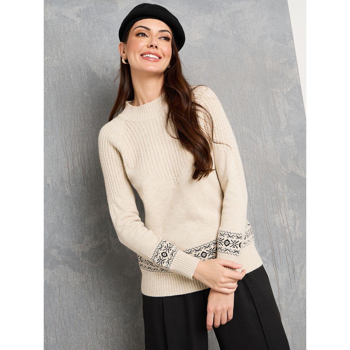 سويتر محبوك بياقة دائرية-women-winterwear-cardigansandjumpers-jumpers-image-1