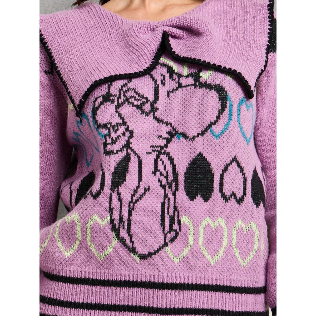 Styli Graphic Heart Pattern Peter Pan Neck Sweater-women-clothing-cardigansandjumpers-jumpers-image-3
