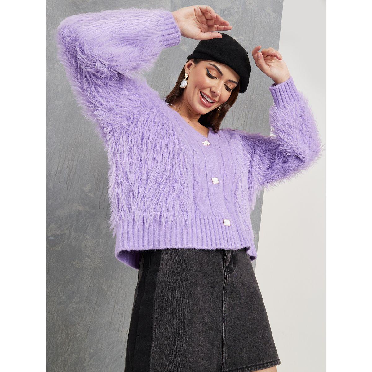 كارديجان بقصة عادية وأزرار-women-winterwear-cardigansandjumpers-cardigans-image-1