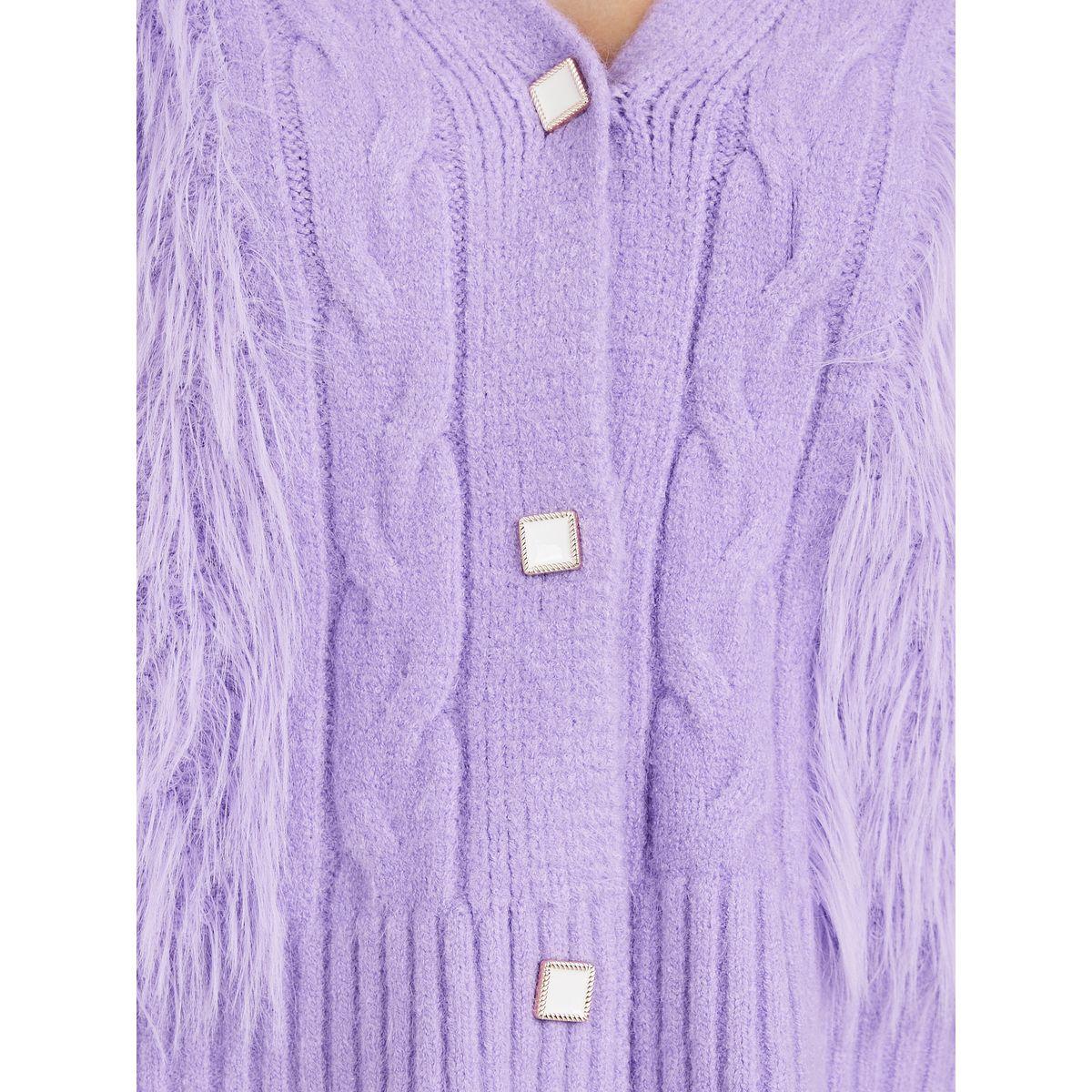 Fluffy button shop up cardigan