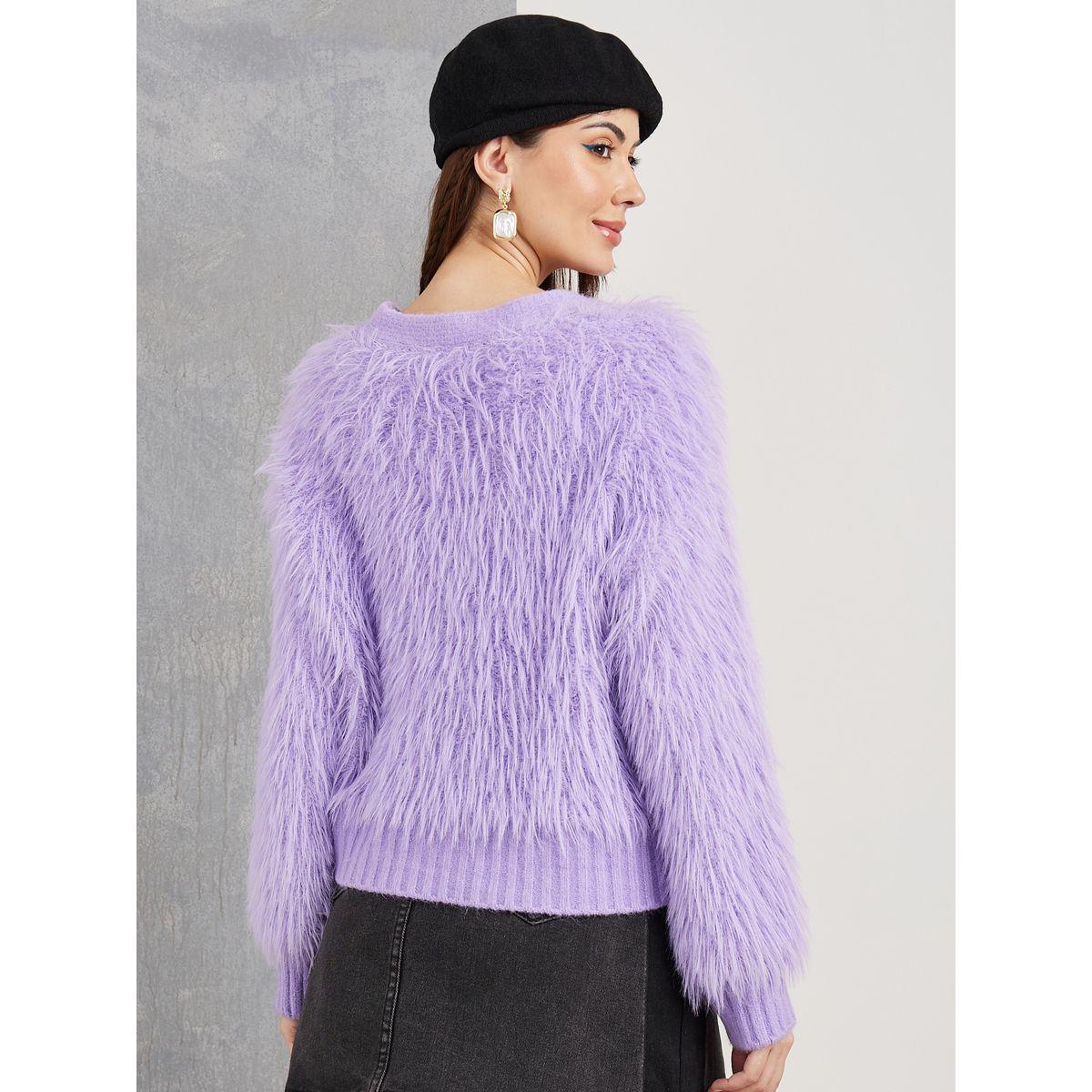 Styli Regular Fit Fluffy Button Up Cardigan-women-winterwear-cardigansandjumpers-cardigans-image-4