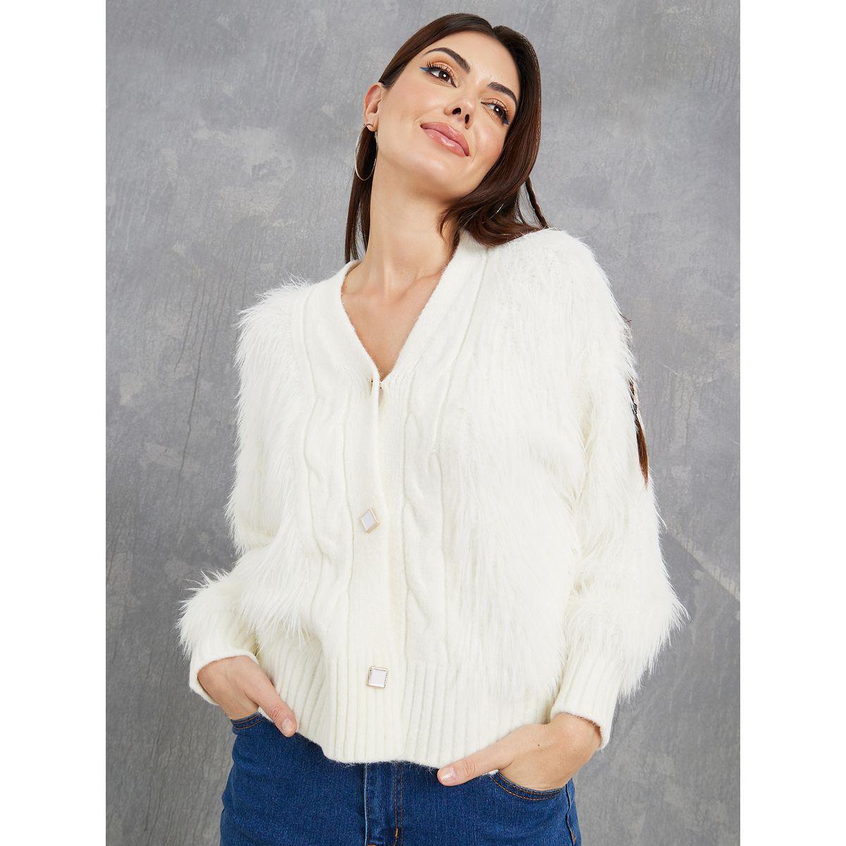 كارديجان بقصة عادية وأزرار-women-winterwear-cardigansandjumpers-cardigans-image-1