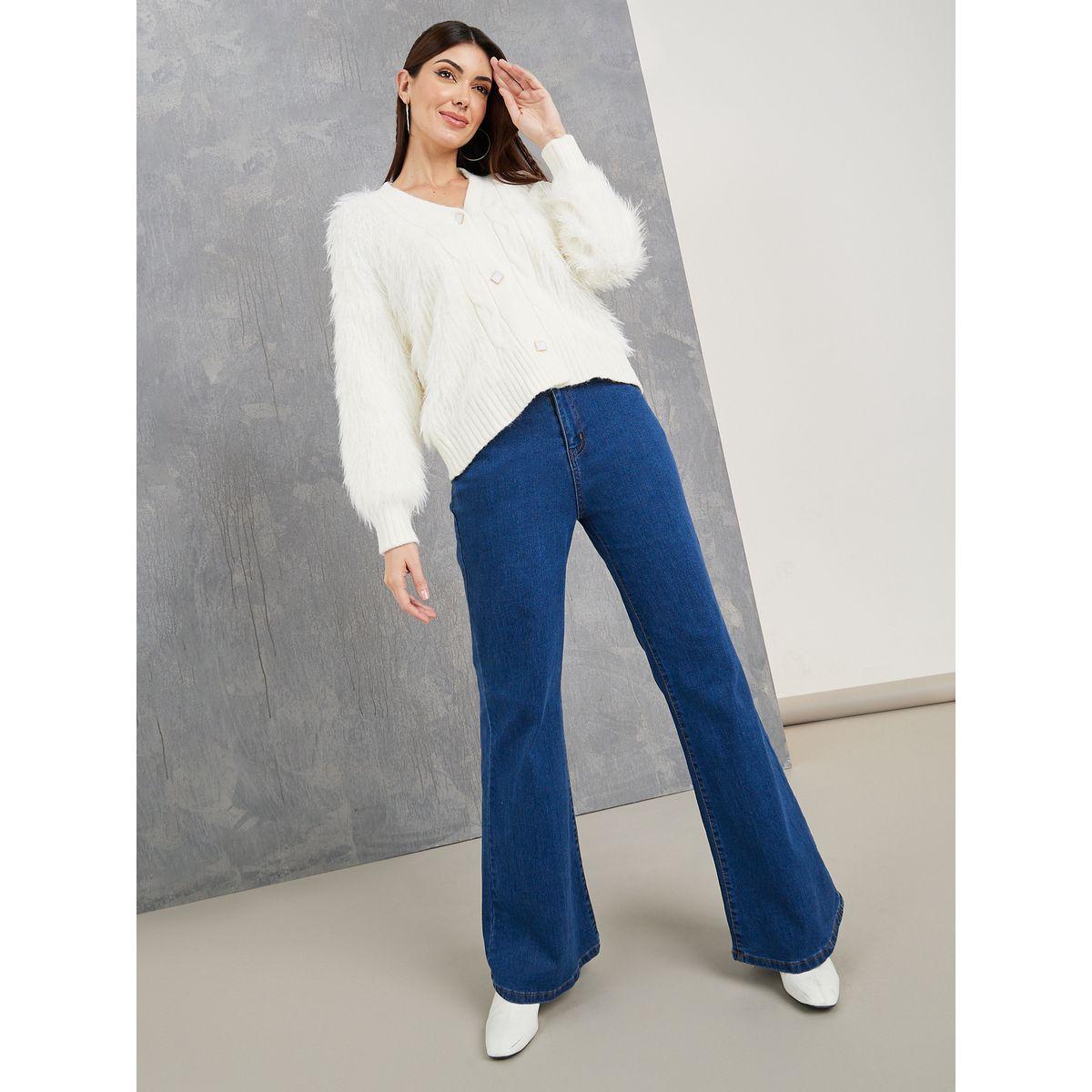 Styli Regular Fit Fluffy Button Up Cardigan-women-winterwear-cardigansandjumpers-cardigans-image-2