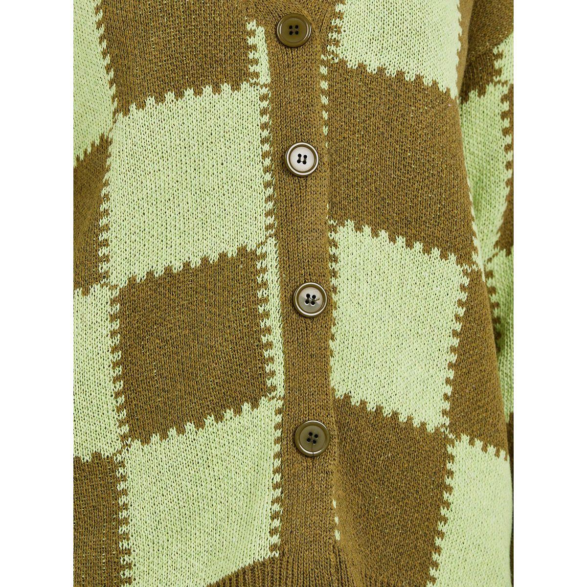 Styli Colorblock Checked Button Up Cardigan-women-winterwear-cardigansandjumpers-cardigans-image-4