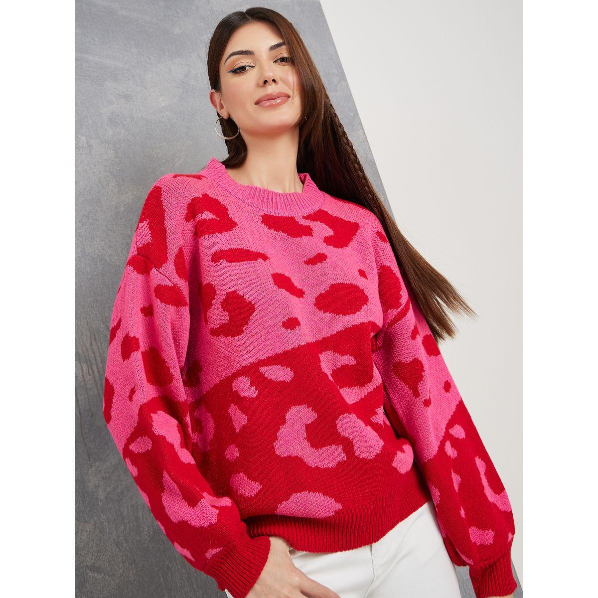 Styli Regular Fit Leopard Graphic Print Sweater-women-clothing-cardigansandjumpers-jumpers-image-1