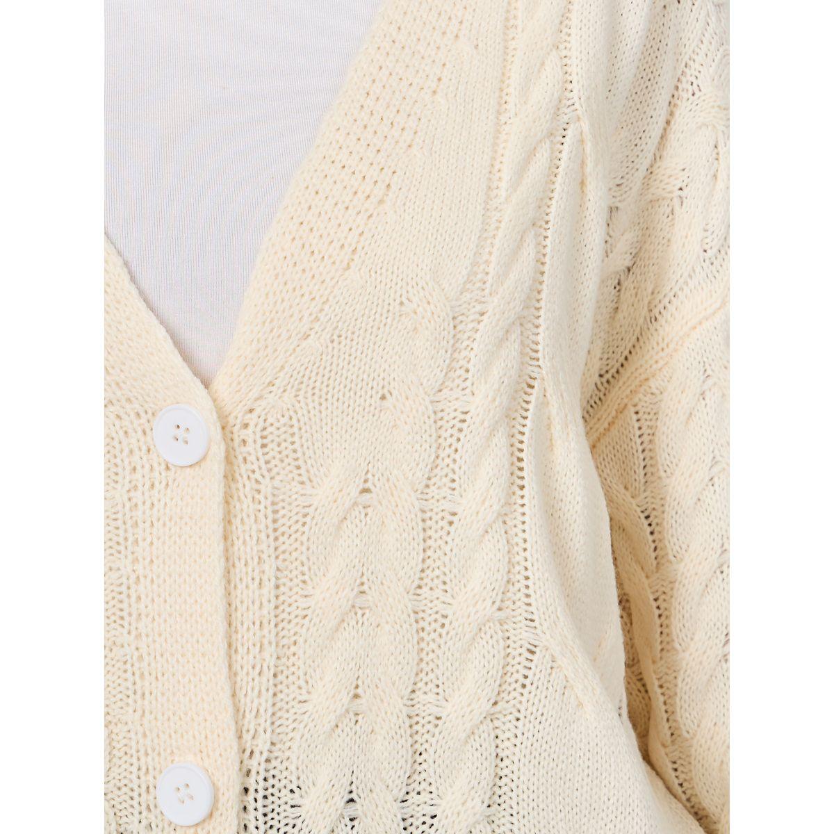 Styli Regular Fit Cable Knit Button Down Cardigan-women-winterwear-cardigansandjumpers-cardigans-image-5