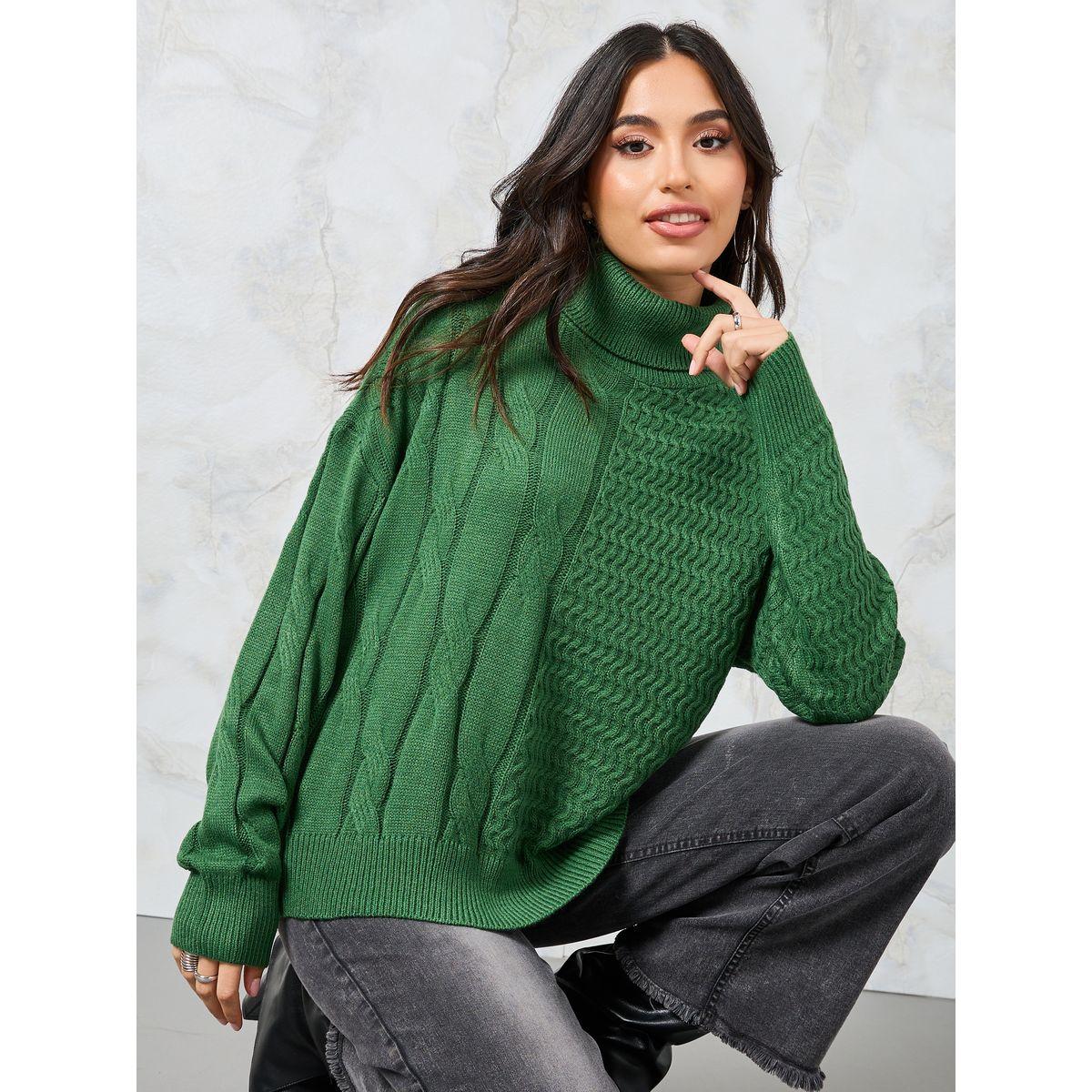Styli Regular Fit Chunky Knit Turtle Neck Sweater-women-clothing-cardigansandjumpers-jumpers-image-1