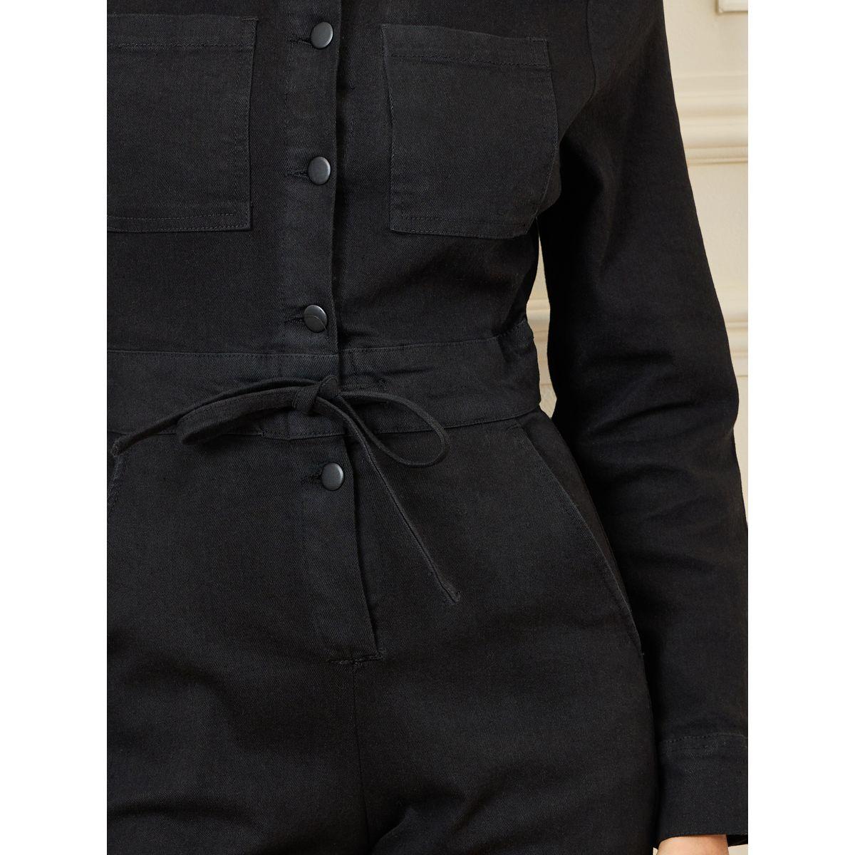 Styli Denim Boiler Straight Leg Jumpsuit with Drawstring & Pockets-women-clothing-jumpsuits-image-3