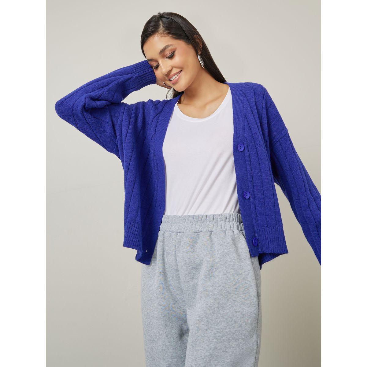 Styli Boxy Fit Ribbed Button Through Cardigan-women-winterwear-cardigansandjumpers-cardigans-image-4