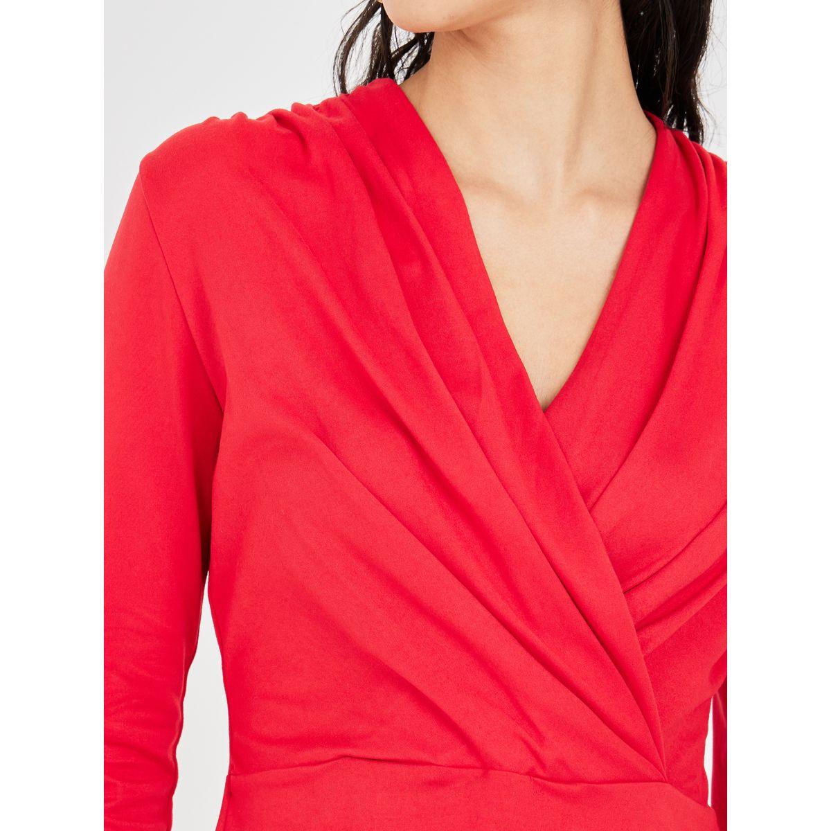 Styli Fold Pleated V Neck Wrap Front Top-women-clothing-shirtsandblouses-blouses-image-3