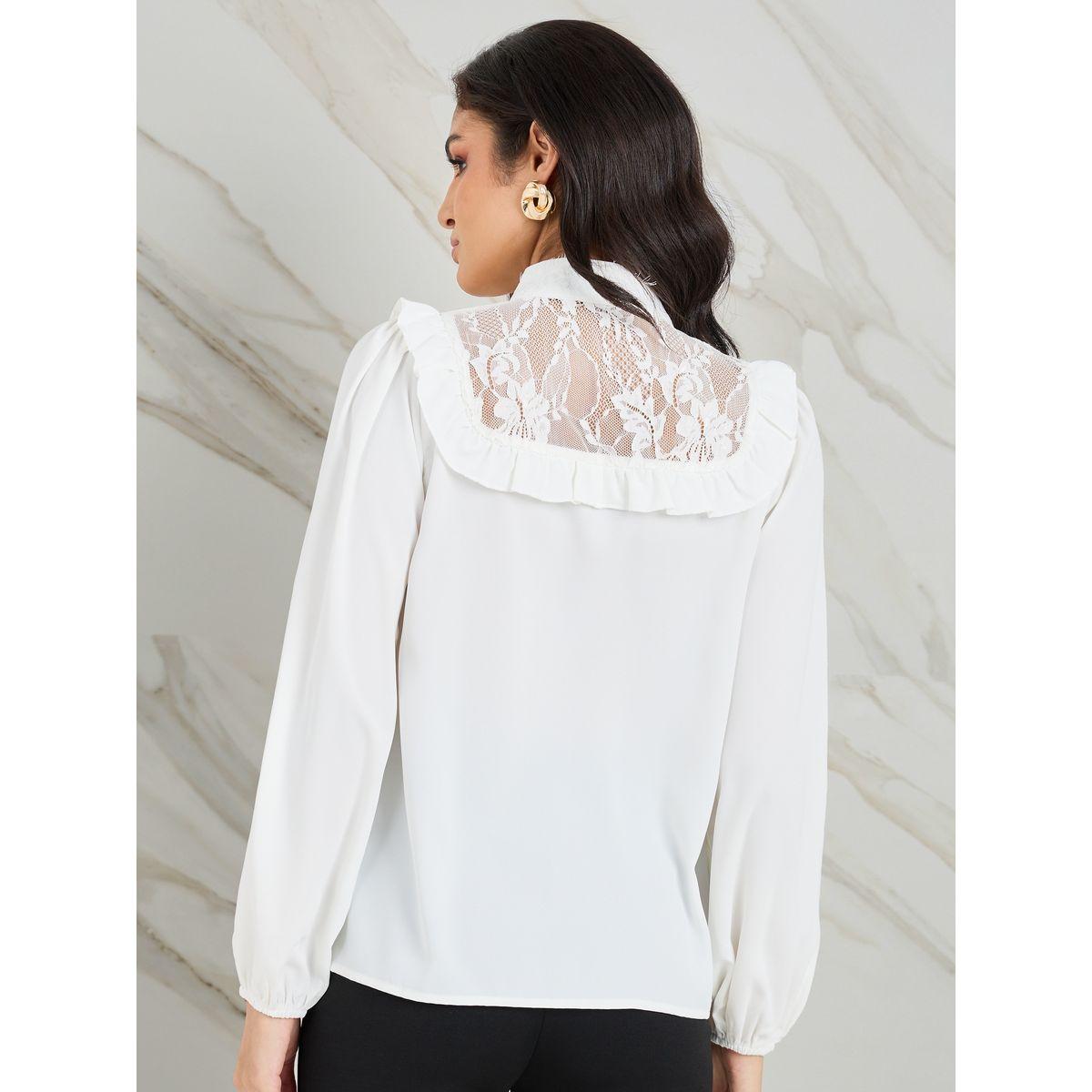 Styli Lace Yoke Insert Regular Fit Blouse-women-clothing-shirtsandblouses-blouses-image-5