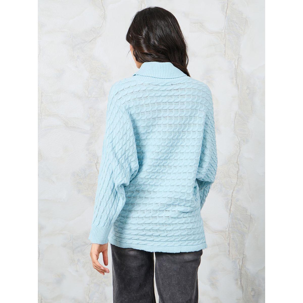 Styli Oversized Textured High Neck Batwing Sleeve Sweater-women-clothing-cardigansandjumpers-jumpers-image-4