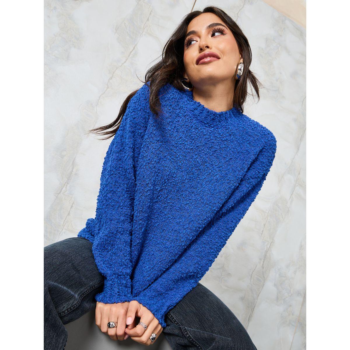 Styli Regular Fit High Neck Popcorn Yarn Sweater-women-clothing-cardigansandjumpers-jumpers-image-1