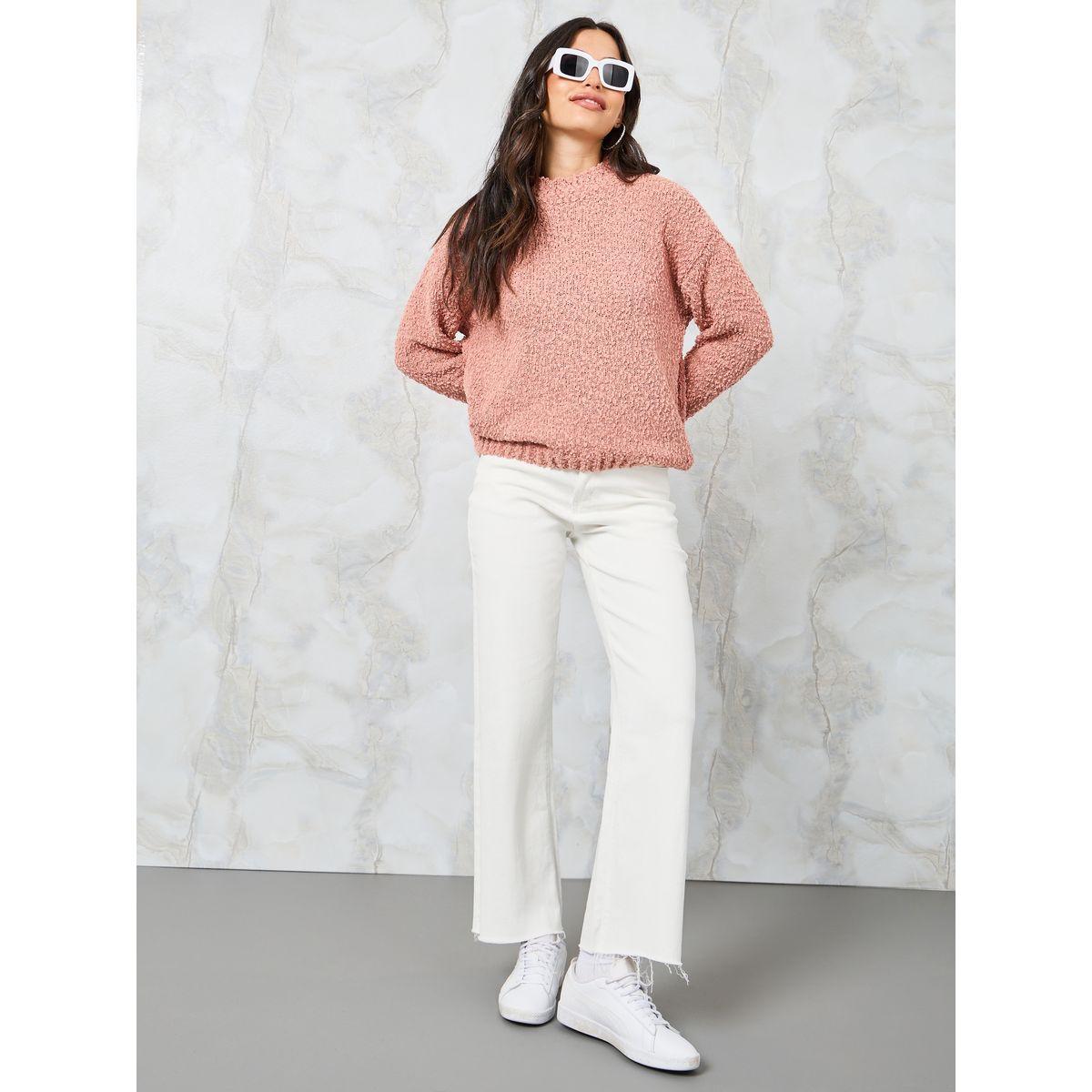 Styli Regular Fit High Neck Popcorn Yarn Sweater-women-clothing-cardigansandjumpers-jumpers-image-2