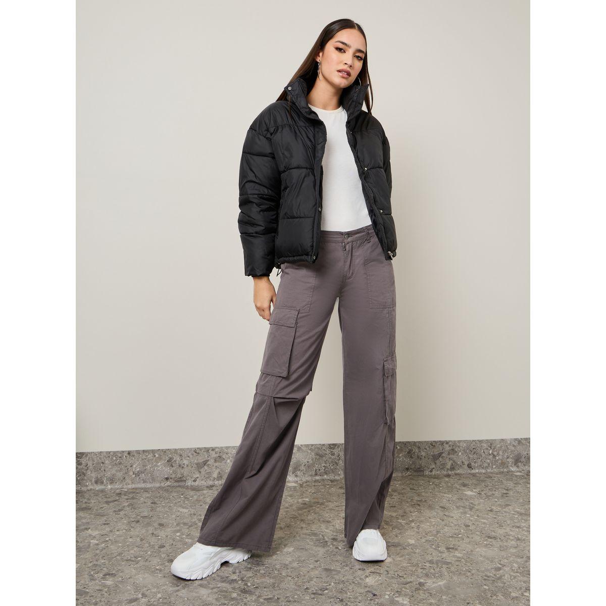 Styli Regular Fit High Neck Padded Jacket-women-winterwear-coatsandjackets-jackets-image-2