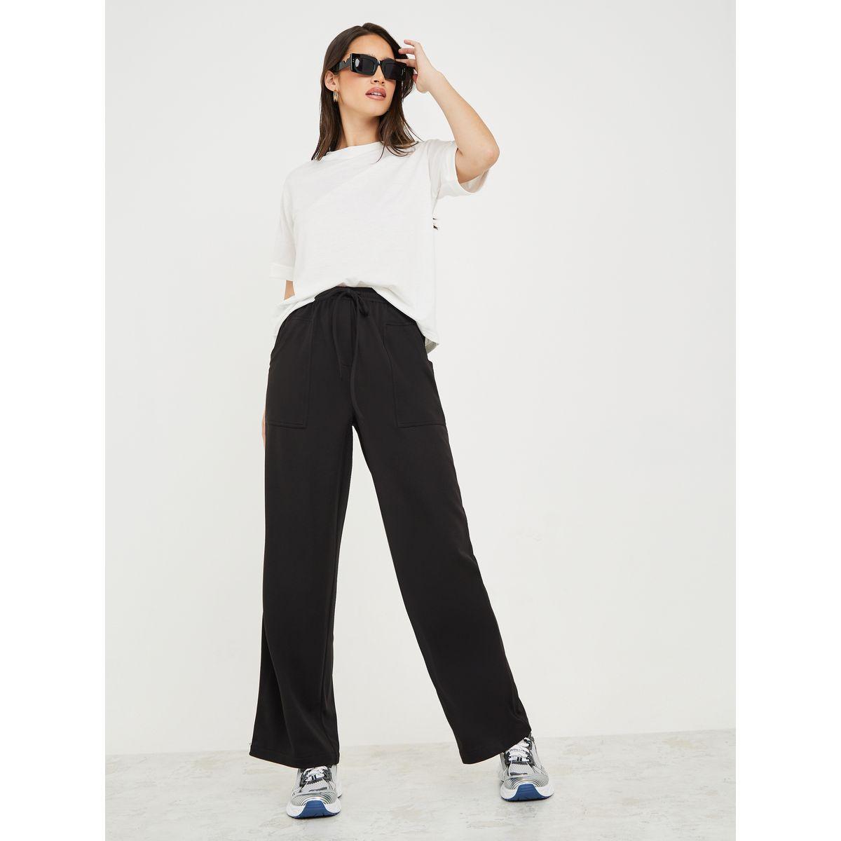 Styli High Rise Twill Straight Leg Pants-women-clothing-bottoms-trousers-image-1