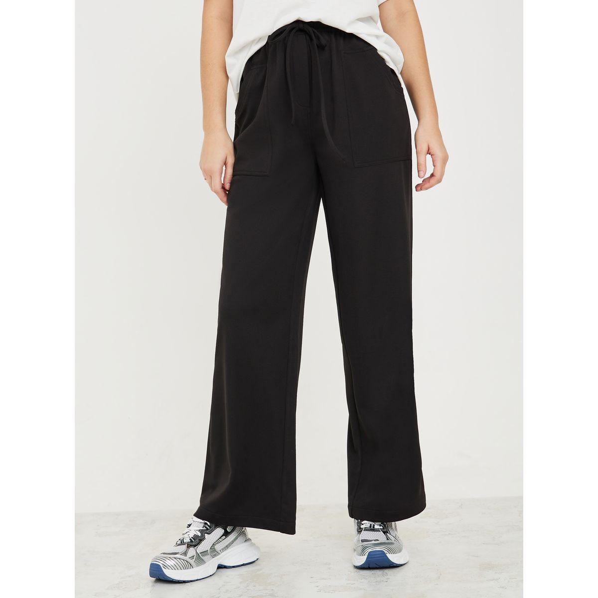 Styli High Rise Twill Straight Leg Pants-women-clothing-bottoms-trousers-image-2