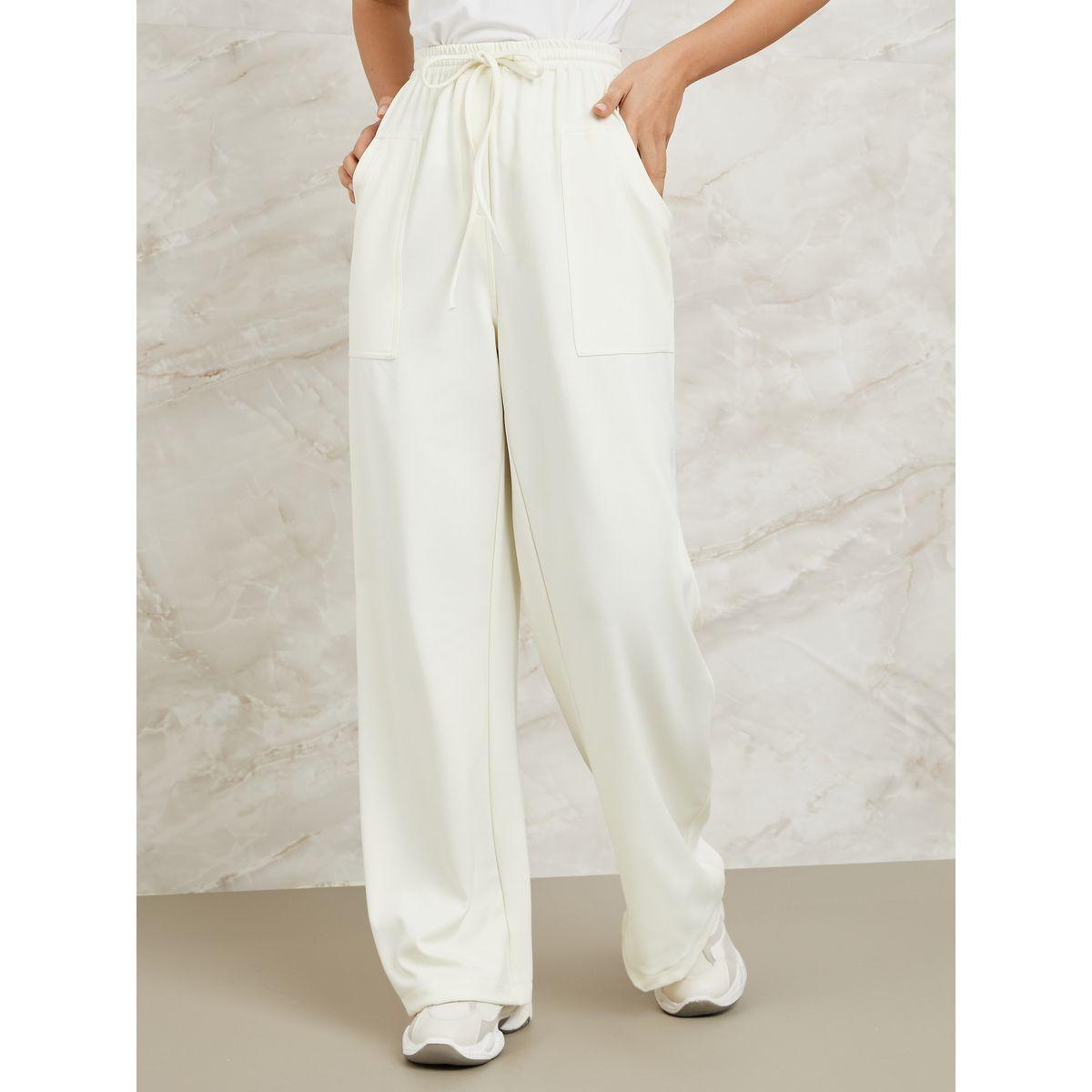 Styli High Rise Twill Straight Leg Pants-women-clothing-bottoms-trousers-image-1