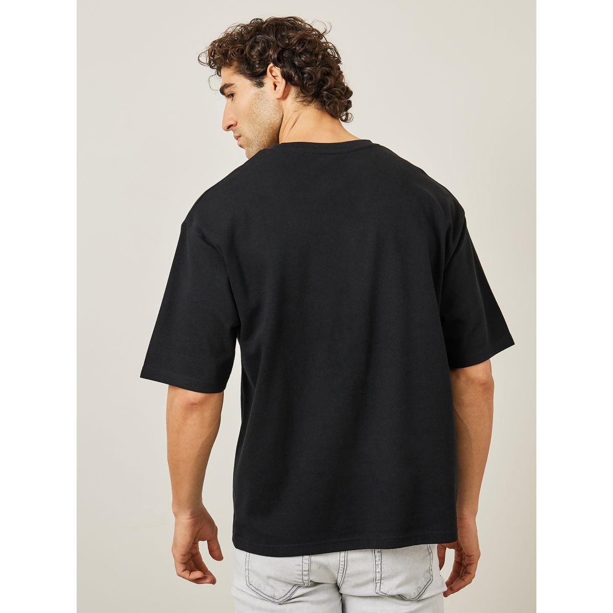 تيشيرت واسع بتفاصيل كتابة مطرزة-men-clothing-tshirtsandpolos-tshirts-image-4