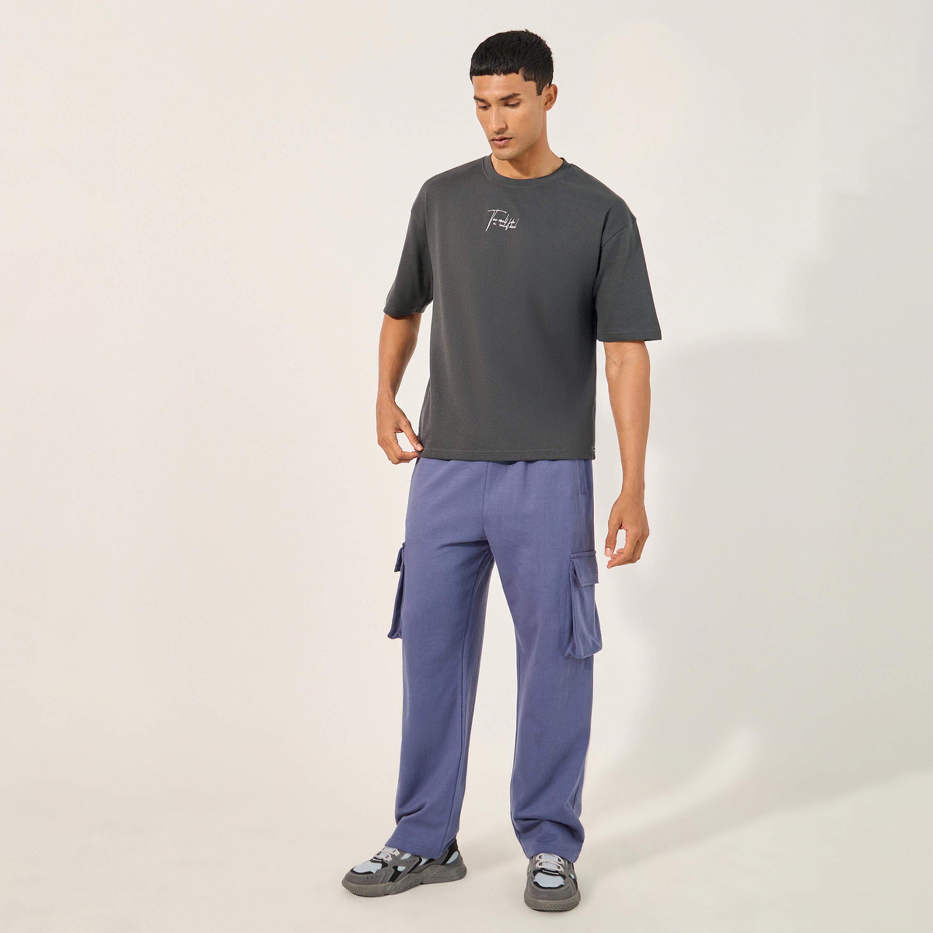 Styli Slogan Print Crew Neck Oversized T-Shirt-men-clothing-tshirtsandpolos-tshirts-image-2