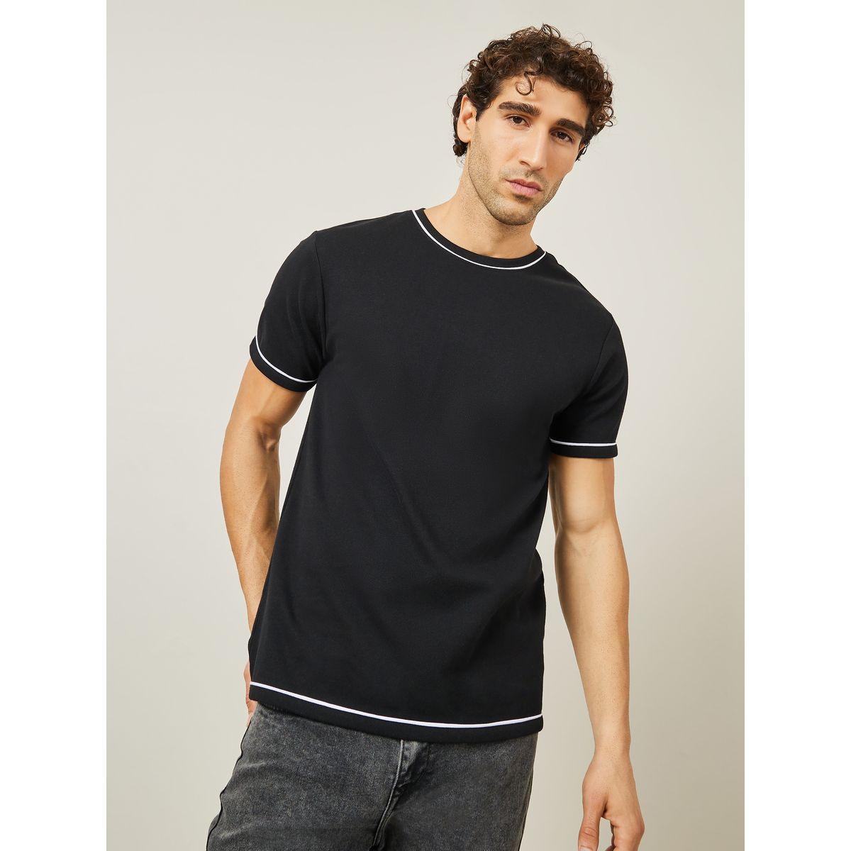 تيشيرت مزين بحزوز وقصة عادية-men-clothing-tshirtsandpolos-tshirts-image-1