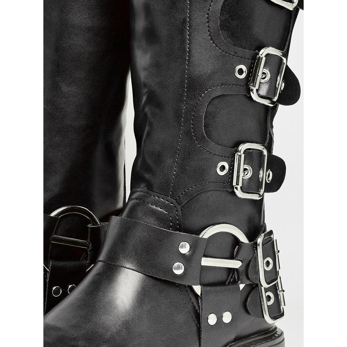Styli Leather Look Side Buckle Detail Boots-women-shoes-boots-image-5