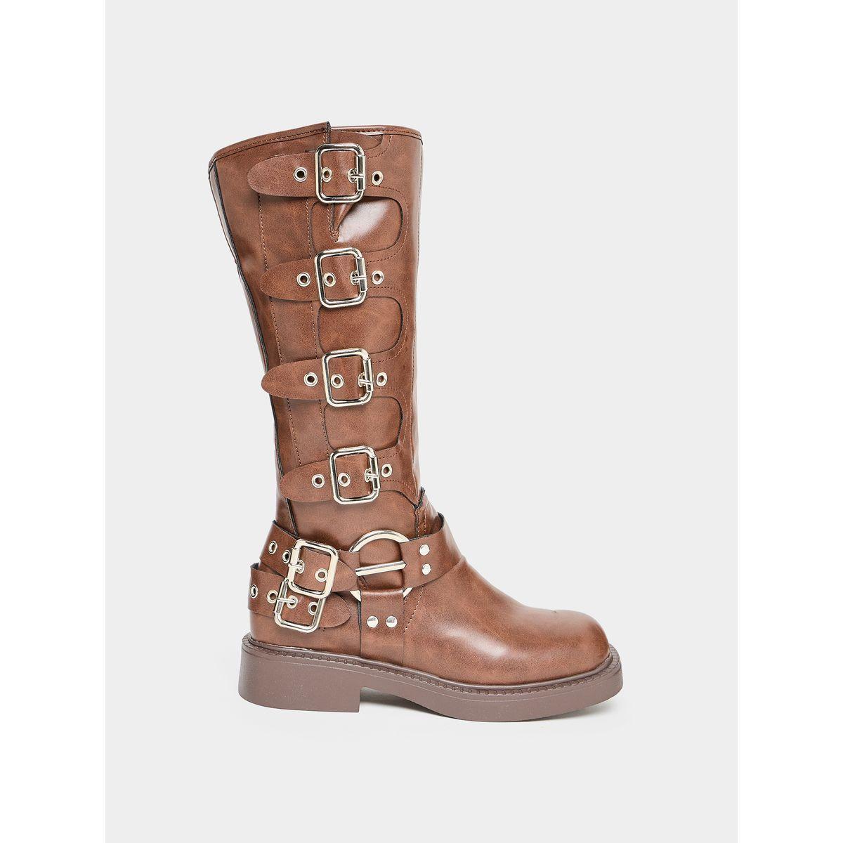 حذاء بوت بإبزيم جانبي للإغلاق-women-shoes-boots-image-2