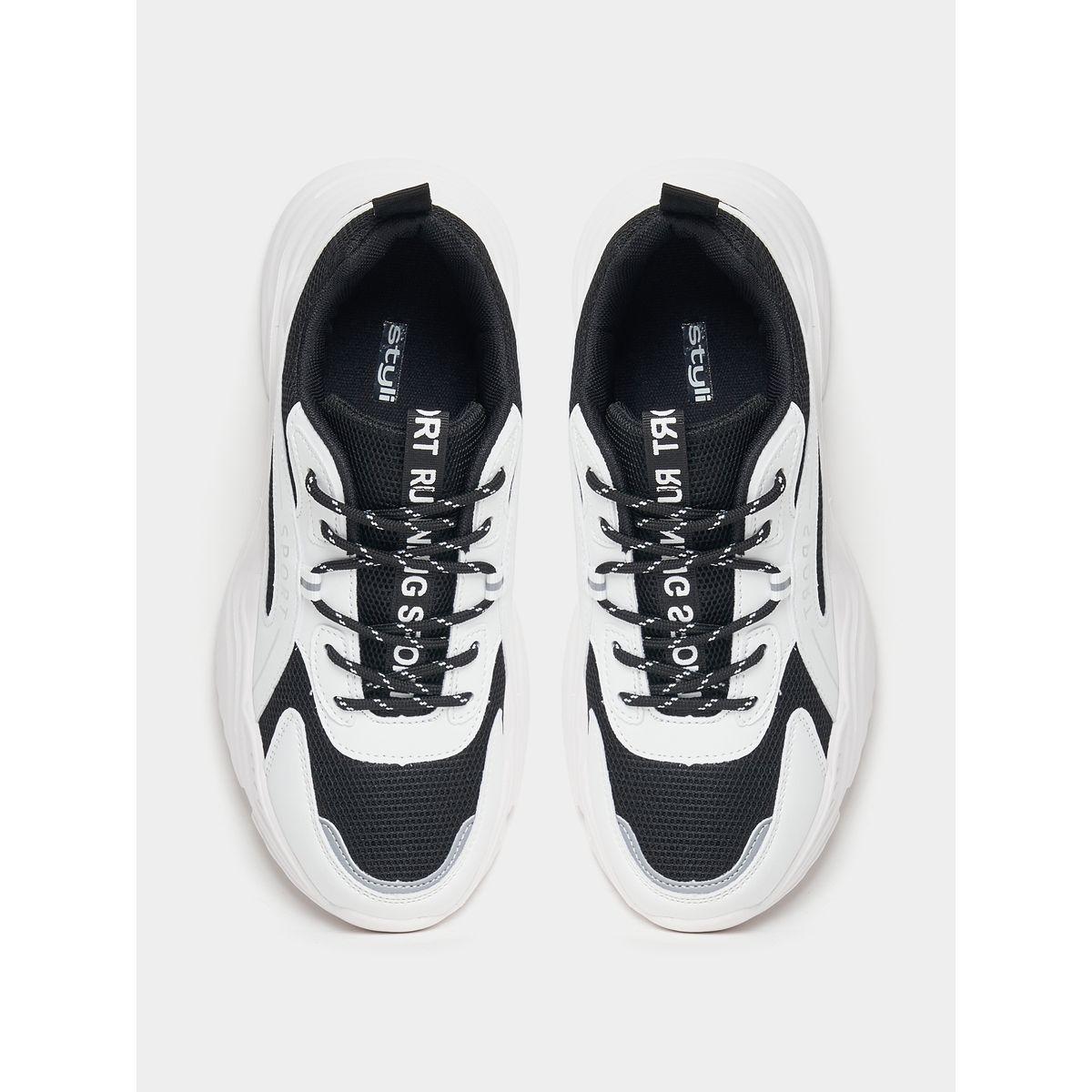 Styli Slogan Detail Color Block Chunky Sneakers-women-shoes-sneakers-image-4