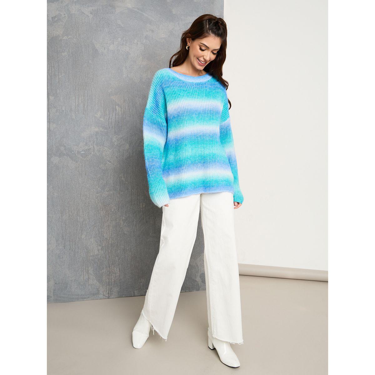 Styli Oversized Multi Color Stripe Detail Sweater-women-clothing-cardigansandjumpers-jumpers-image-2
