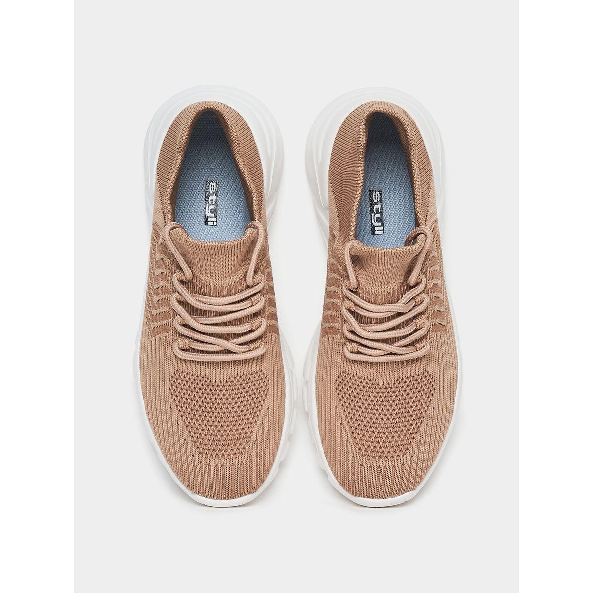 Styli Breathable Textured Lace Up Sneakers-women-shoes-sneakers-image-4