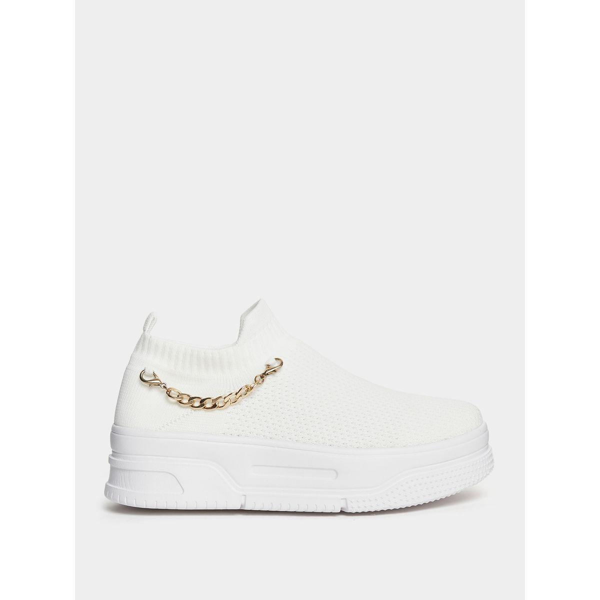 Styli Ankle Chain Knit Sock Slip On Sneaker-women-shoes-sneakers-image-1