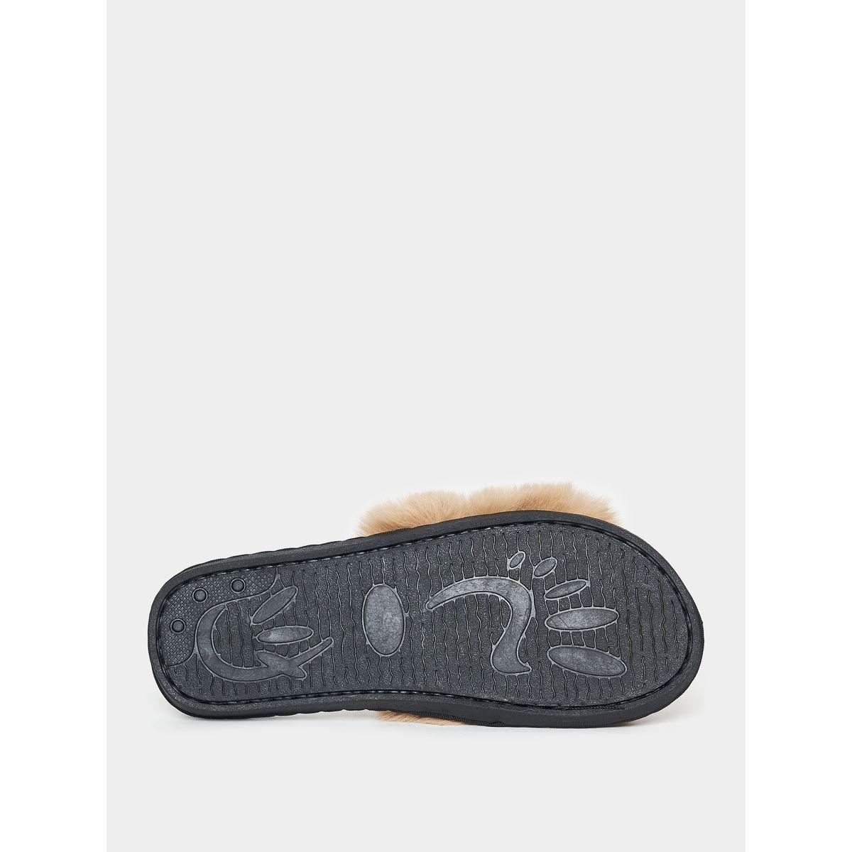 Styli Chain Embellished Fluffy Bedroom Slippers-women-shoes-bedroomslippers-image-7