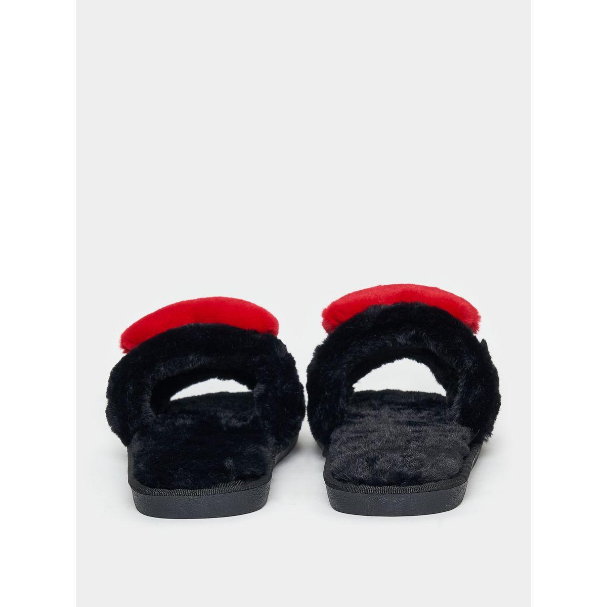 Styli Heart Detail Fluffy Bedroom Slippers-women-shoes-bedroomslippers-image-4