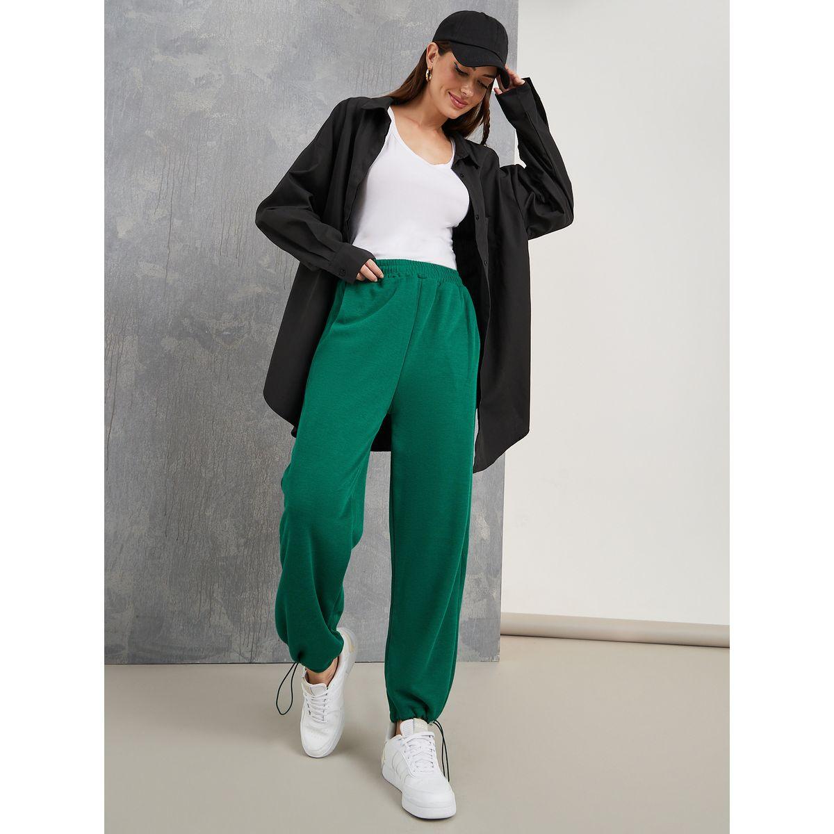Styli Solid Relaxed Fit Drawstring Detail Pants-women-clothing-bottoms-trousers-image-1