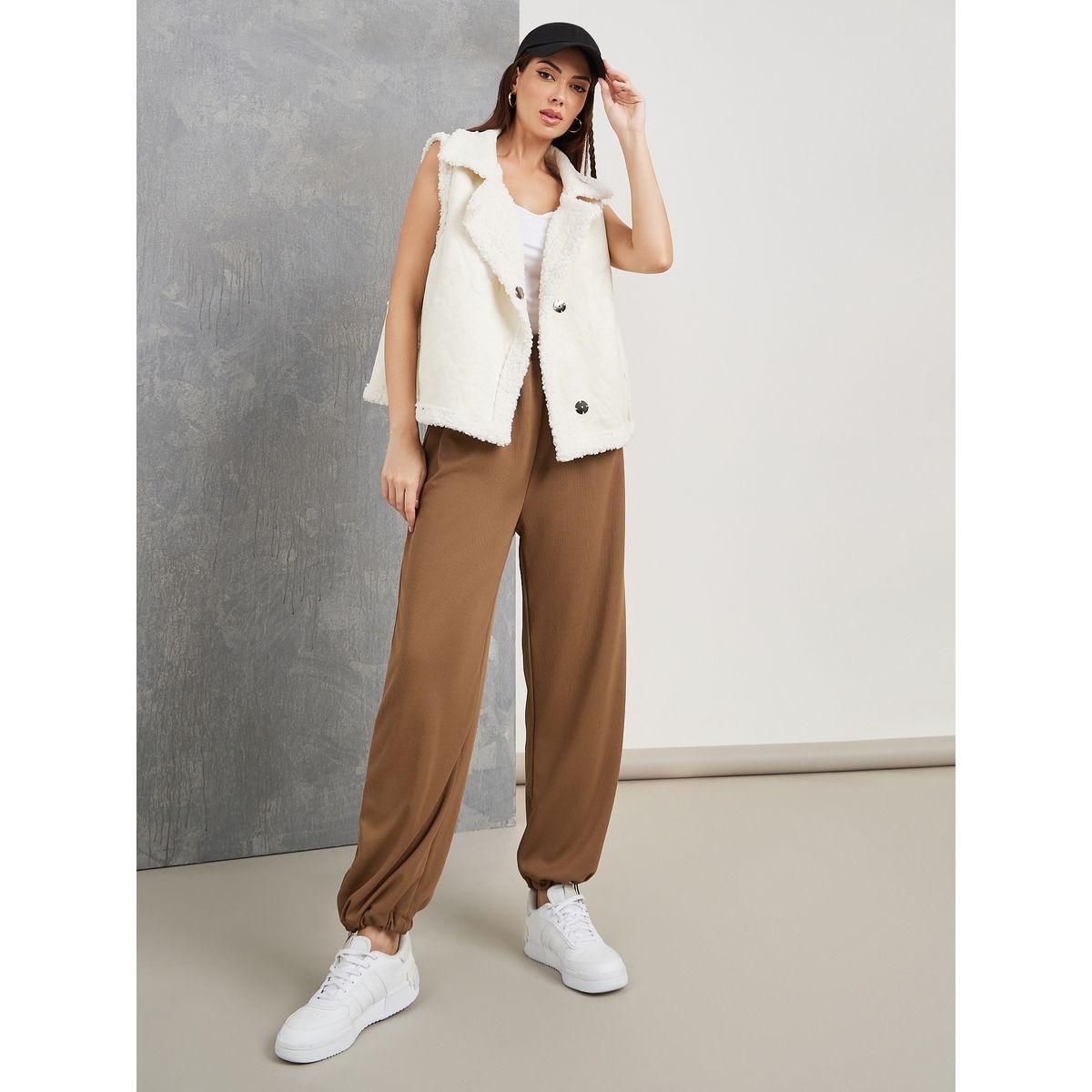 Styli Solid Relaxed Fit Drawstring Detail Pants-women-clothing-bottoms-trousers-image-1