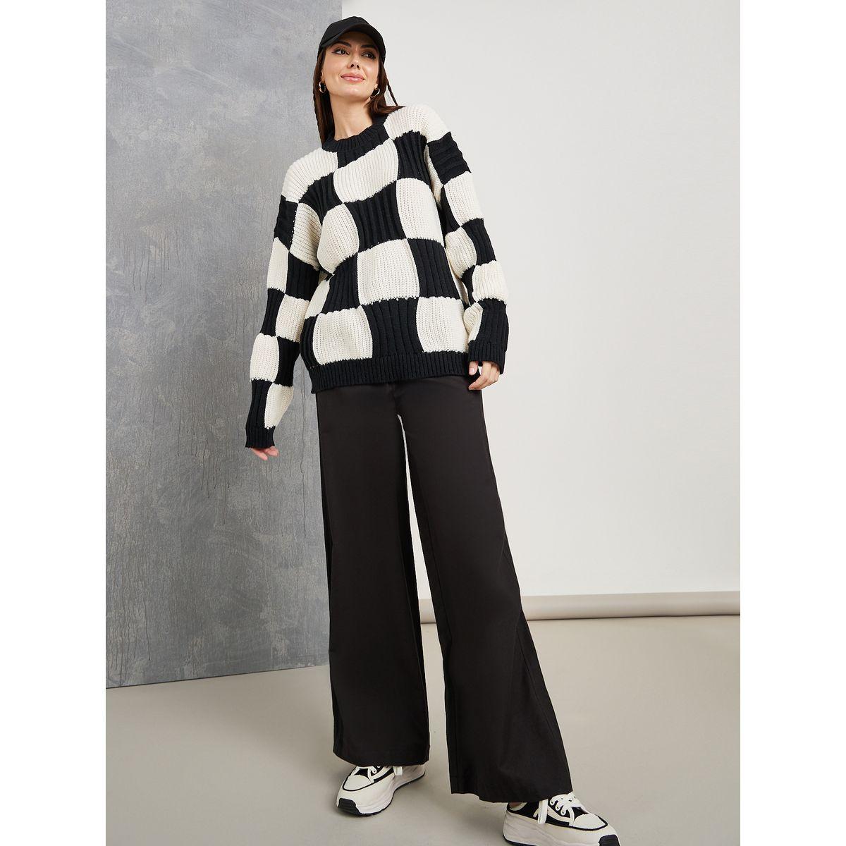 Styli Oversized Check Pattern Jumper-women-clothing-cardigansandjumpers-jumpers-image-2