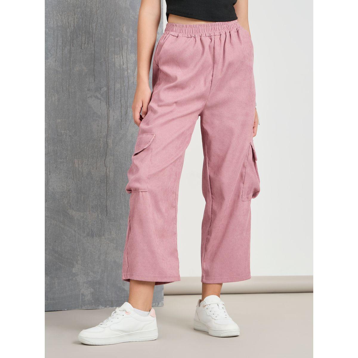 Styli Coduroy Pocket Detail Cropped Cargo Pants-women-clothing-bottoms-trousers-image-2