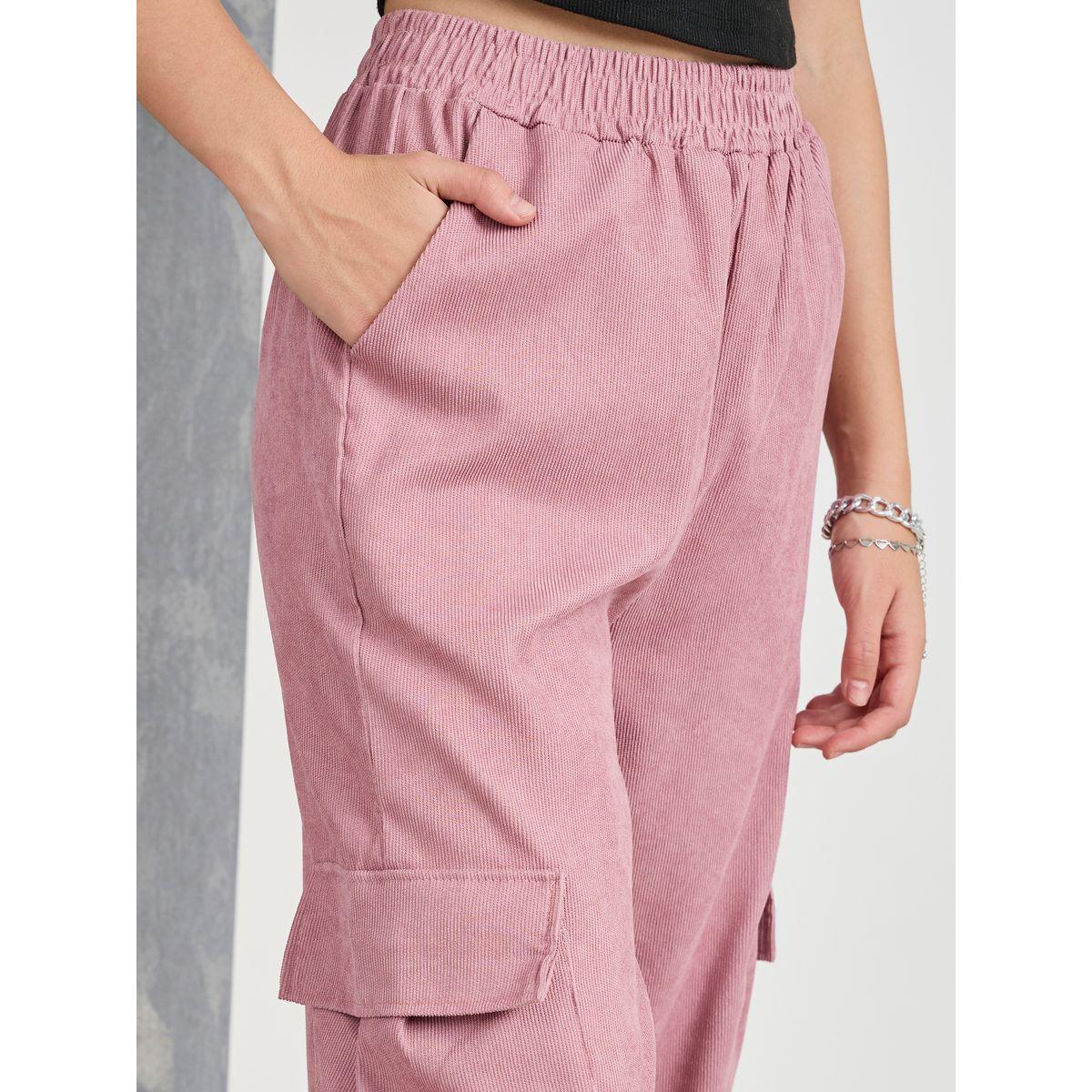 Styli Coduroy Pocket Detail Cropped Cargo Pants-women-clothing-bottoms-trousers-image-3