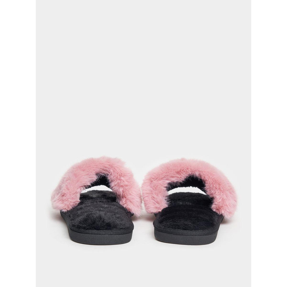 Styli Embellished Chain Faux Fur Bedroom Slipper-women-shoes-bedroomslippers-image-3