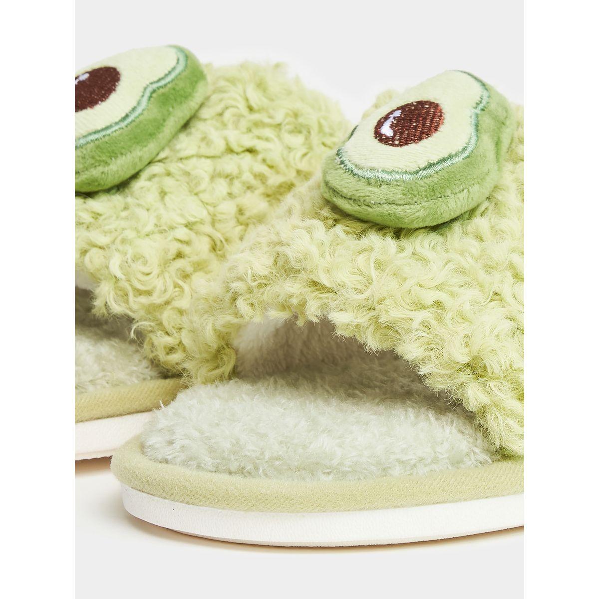 Styli Avocado Applique Fluff Bedroom Slippers-women-shoes-bedroomslippers-image-5