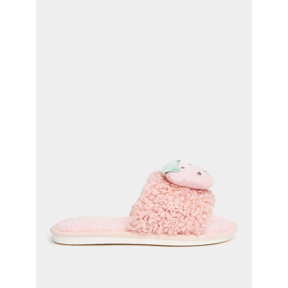 Styli Strawberry Applique Fluff Bedroom Slippers-women-shoes-bedroomslippers-image-1