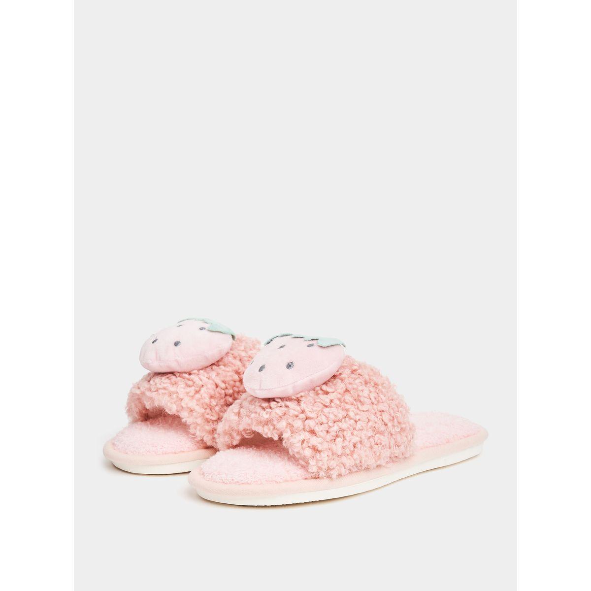 Styli Strawberry Applique Fluff Bedroom Slippers-women-shoes-bedroomslippers-image-2