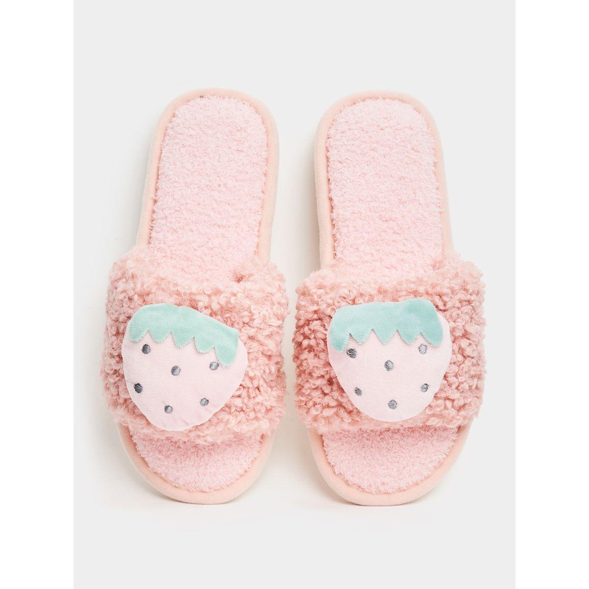 Styli Strawberry Applique Fluff Bedroom Slippers-women-shoes-bedroomslippers-image-4