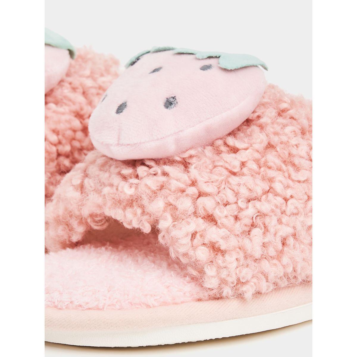 Styli Strawberry Applique Fluff Bedroom Slippers-women-shoes-bedroomslippers-image-5