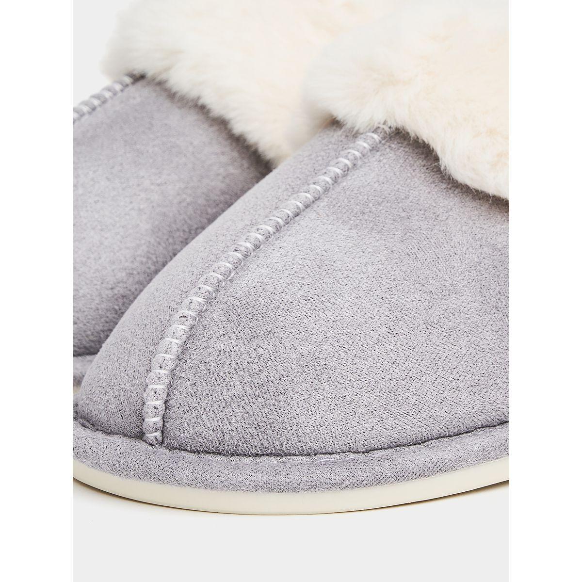 Styli Suede-Look Outer with Fluff Inner Bedroom Slippers-women-shoes-bedroomslippers-image-5